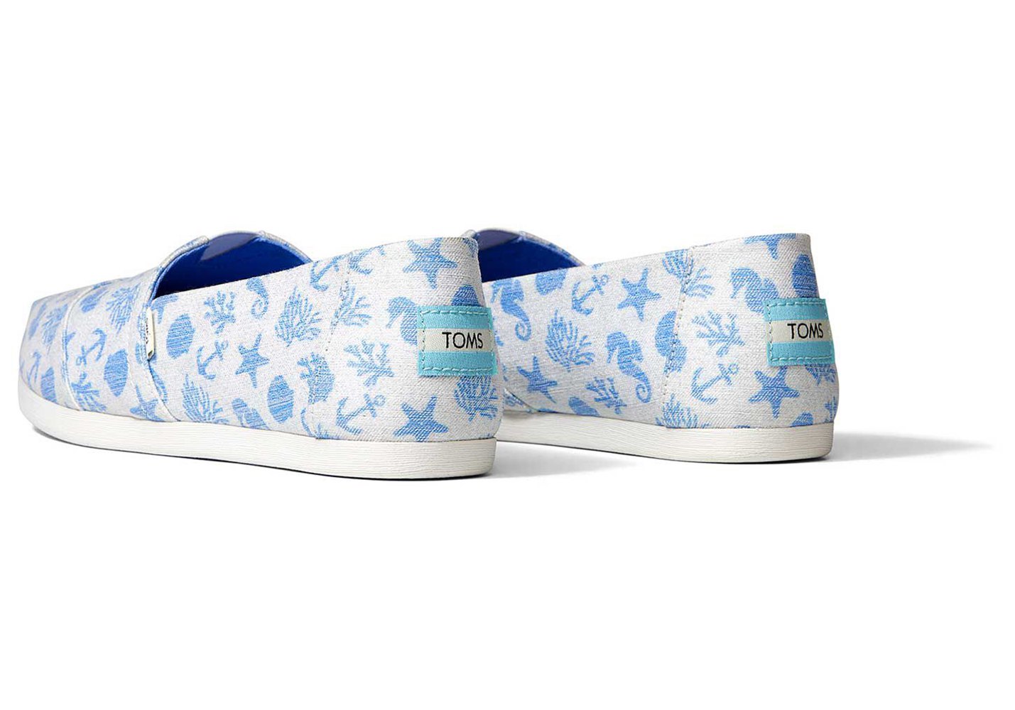 Toms Alpargata Seahorses Espadrille White/Blue - Womens - 81275-NZWS